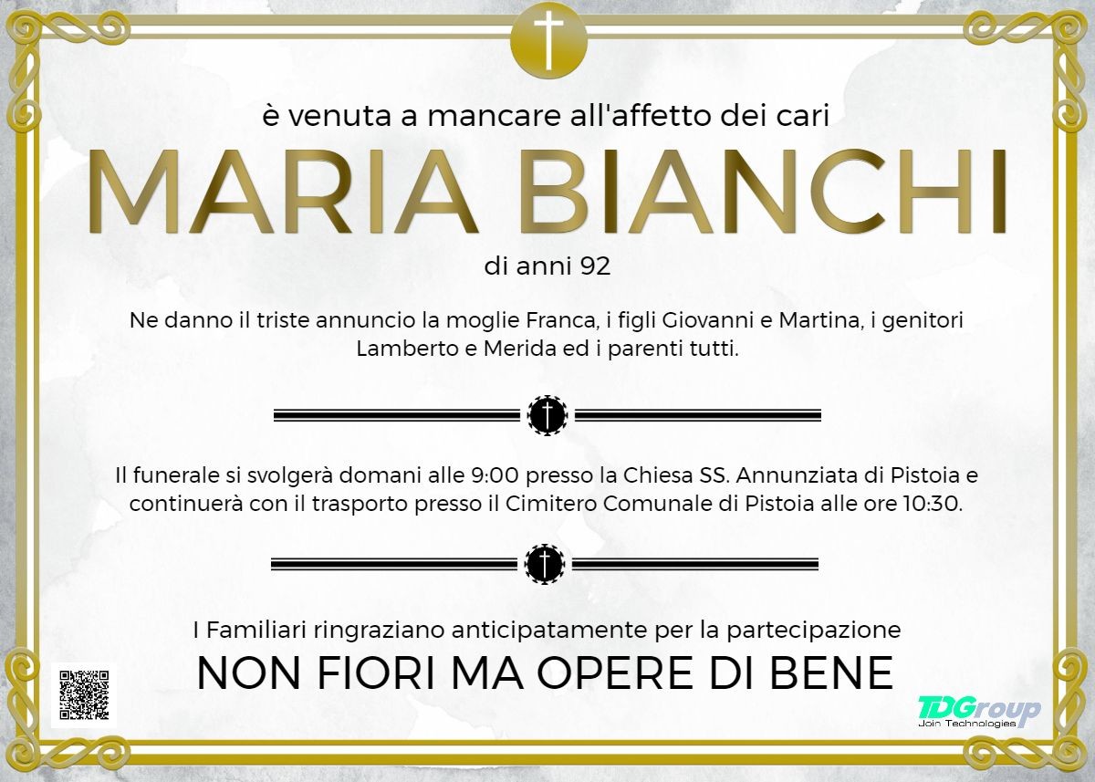 MANIFESTO Maria Bianchi